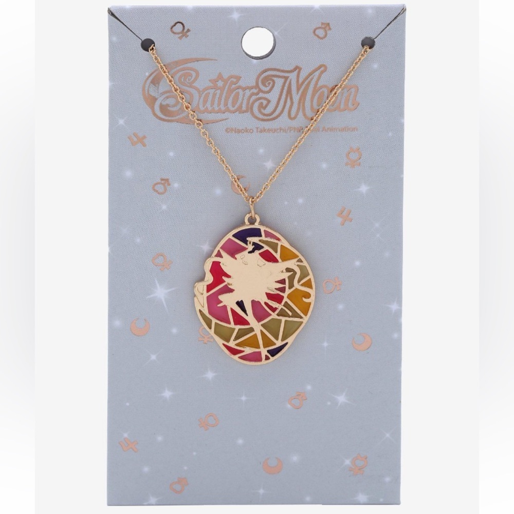 Pretty Guardian Sailor Moon Silhouette Stained Glass Necklace Boxlunch Exclusive